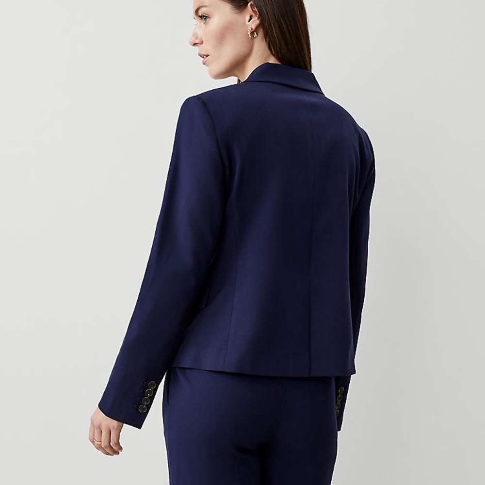 Ann Taylor The Petite Shorter Tailored Double Breasted Blazer Size 0P New - Picture 4 of 8